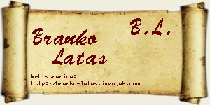 Branko Latas vizit kartica